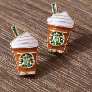 Coffee cup Earrings Stainless Steel 14K plated